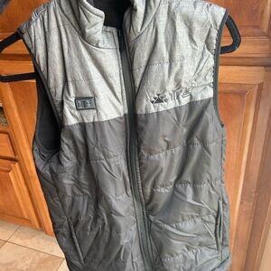 Electric Battery Heated gray and black quilted Vest for Men Or Woman